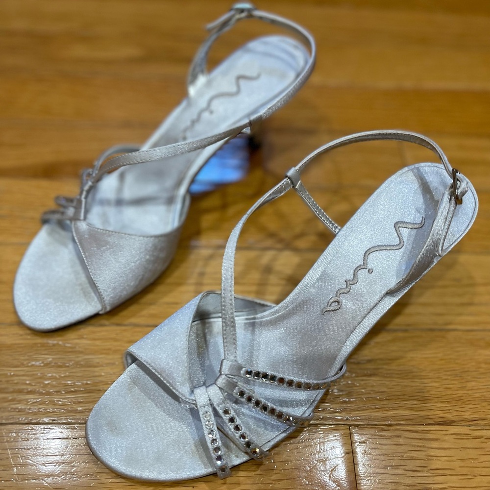 Nina Silver Strappy Heels